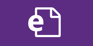 Illustration för e-tjänster, ett blad med ett e